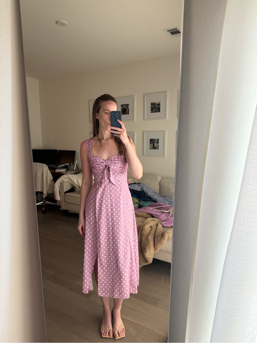 Zara Polka Dot Midi Dress